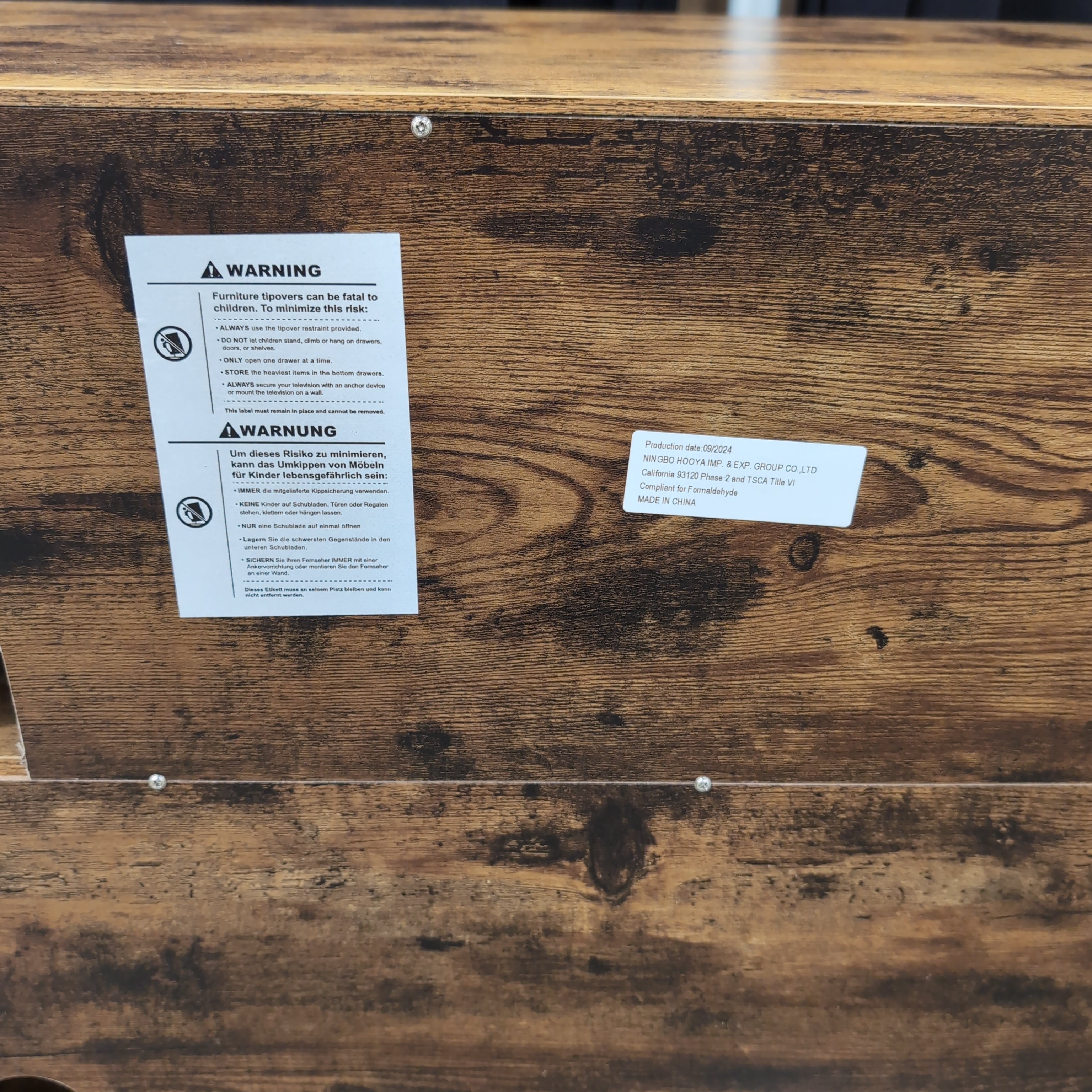 Rustic Brown Wood TV Stand with X-Brace Sides