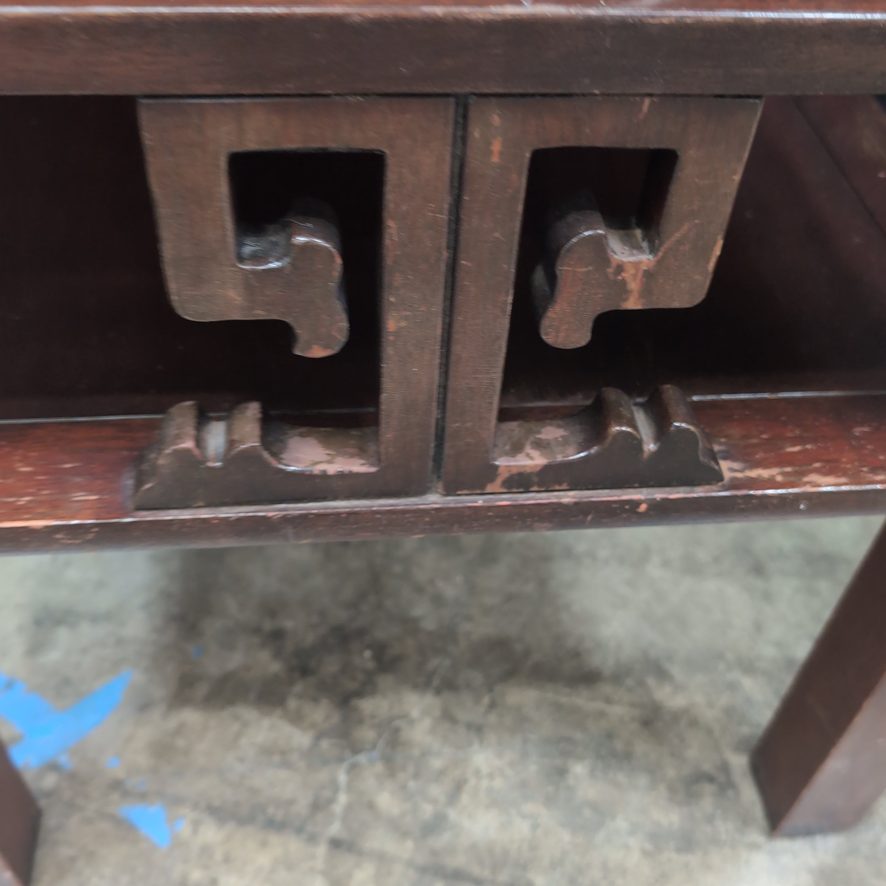 Dark Stained Hardwood Asian-Inspired End Table