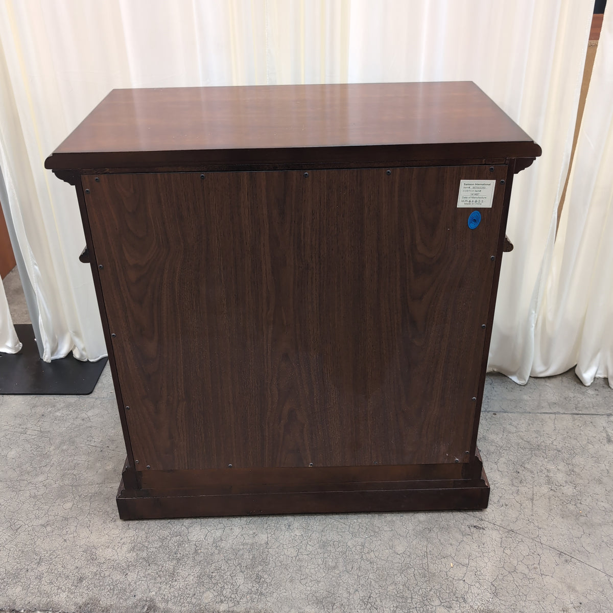 Traditional Dark Wood Three-Drawer Nightstand