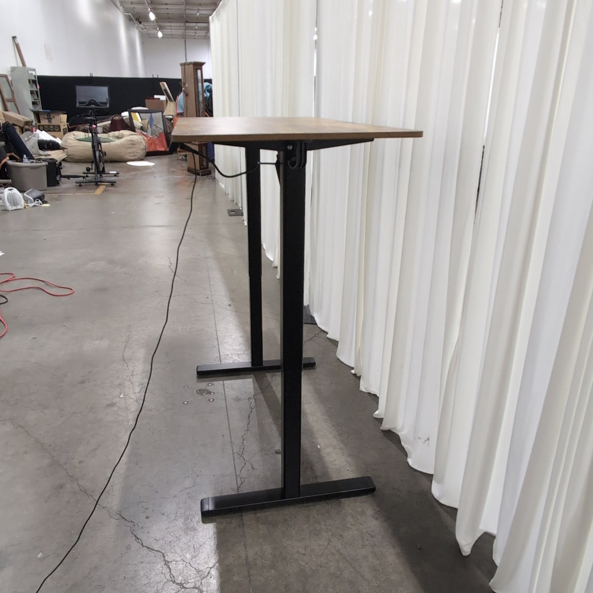 Rustic Brown Laminate Adjustable Height Desk