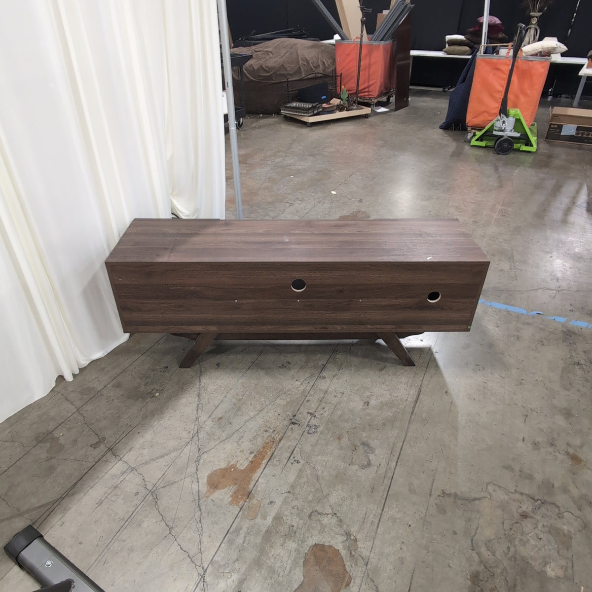 Mid-Century Modern Dark Wood TV Stand