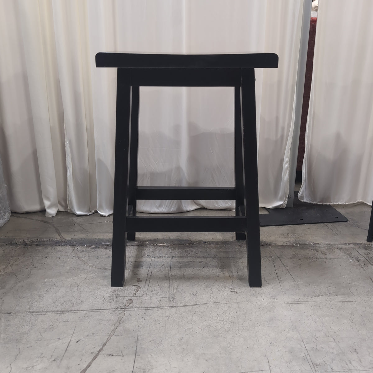 Simple Black Rectangular End Table in Wood