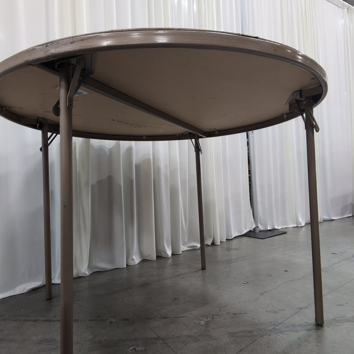 Light Brown Laminate Round Folding Table