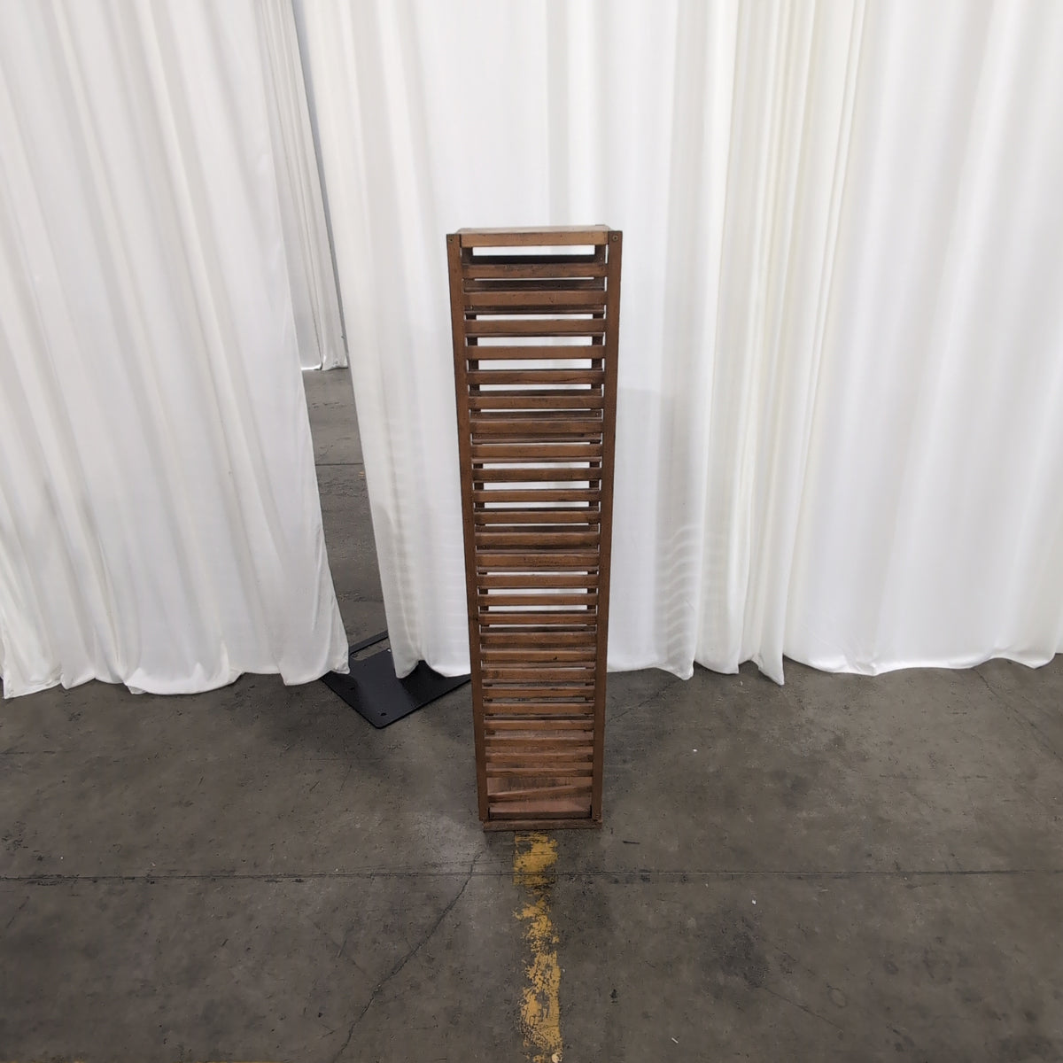 Tall Brown Wood CD Rack