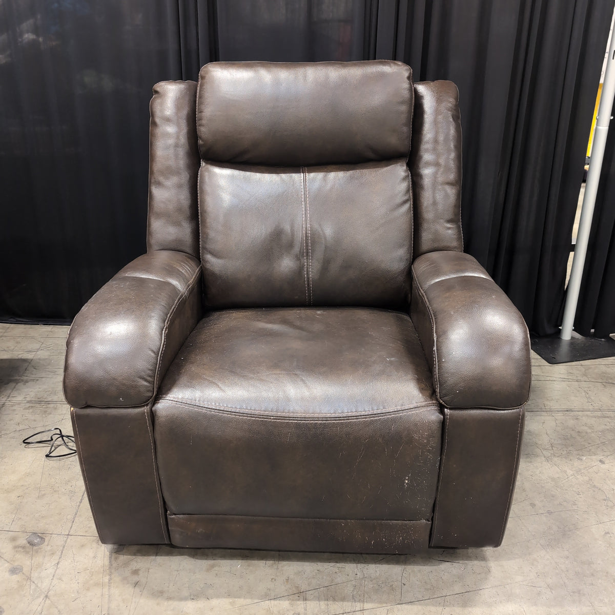 Brown Faux Leather Recliner Chair with Side Lever