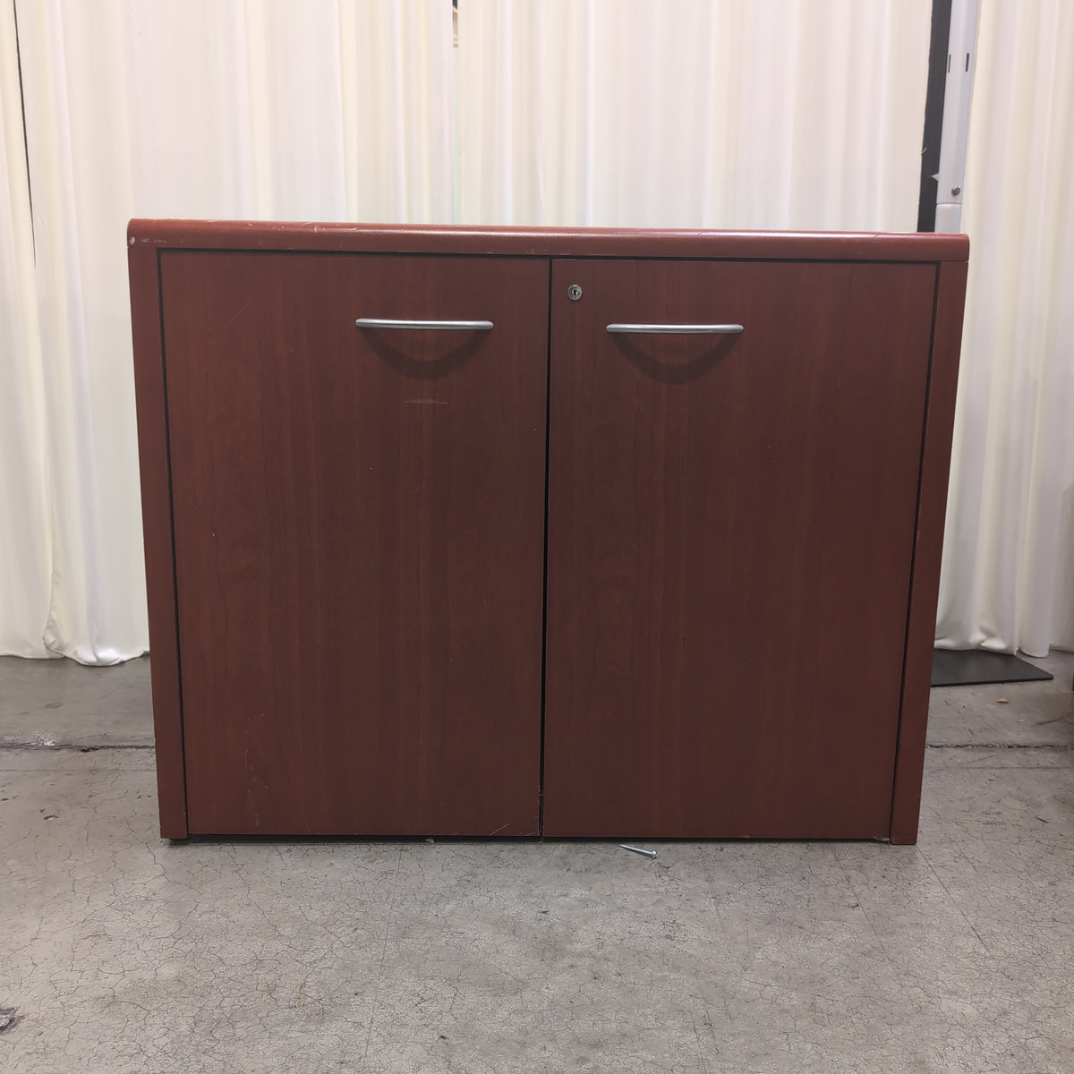 Reddish Brown Two-Door Storage Cabinet
