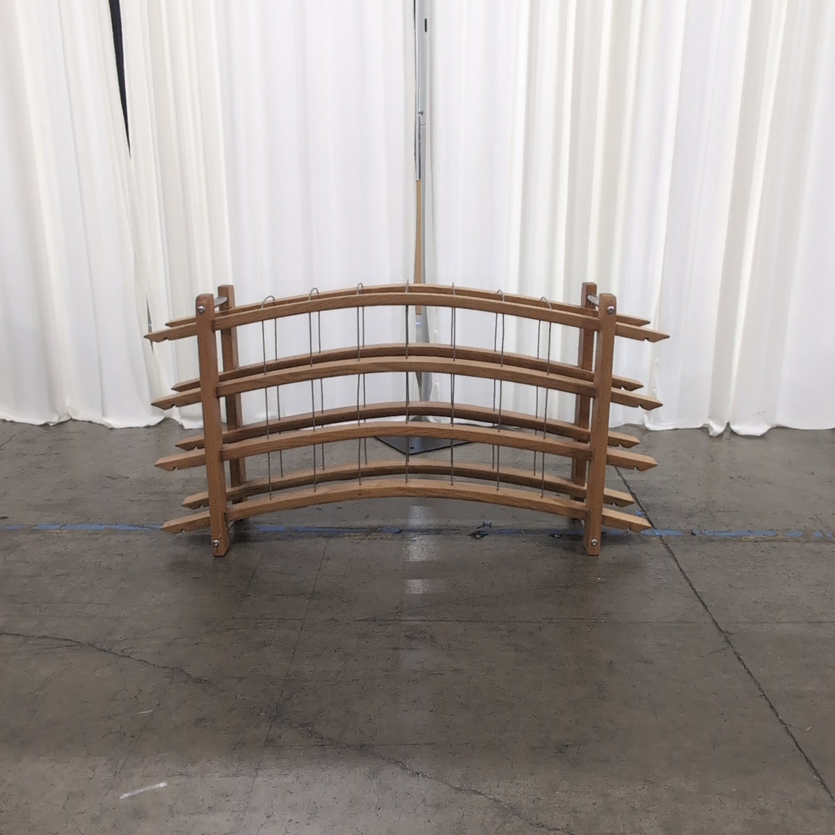 Natural Wood Multi-Tier Wine Rack with Metal Wires
