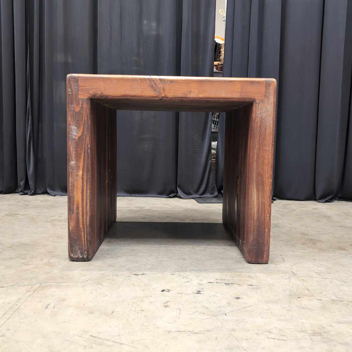 Rustic Stained Wood End Table