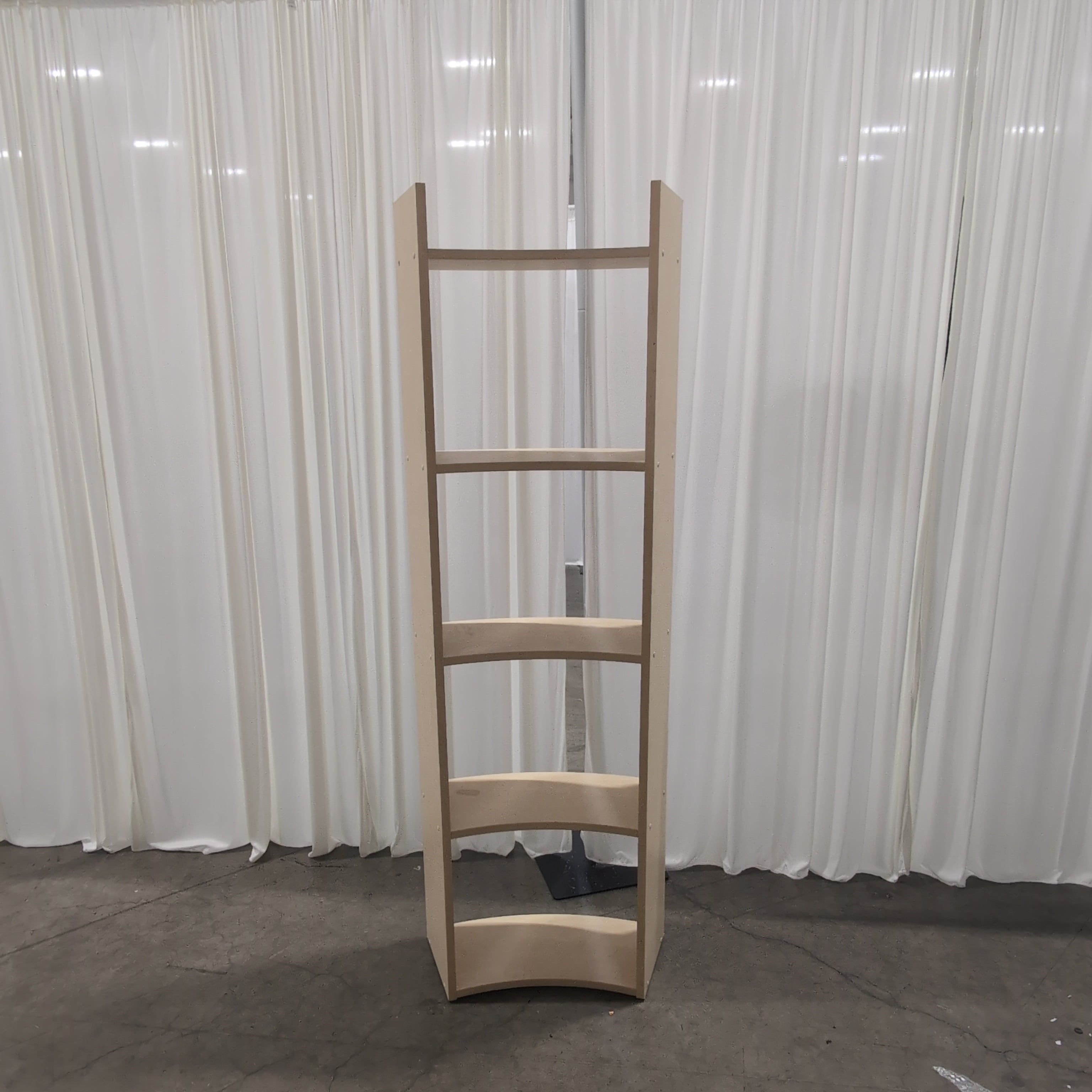 Modern Light Wood Five-Tier Bookcase with Tapered Sides