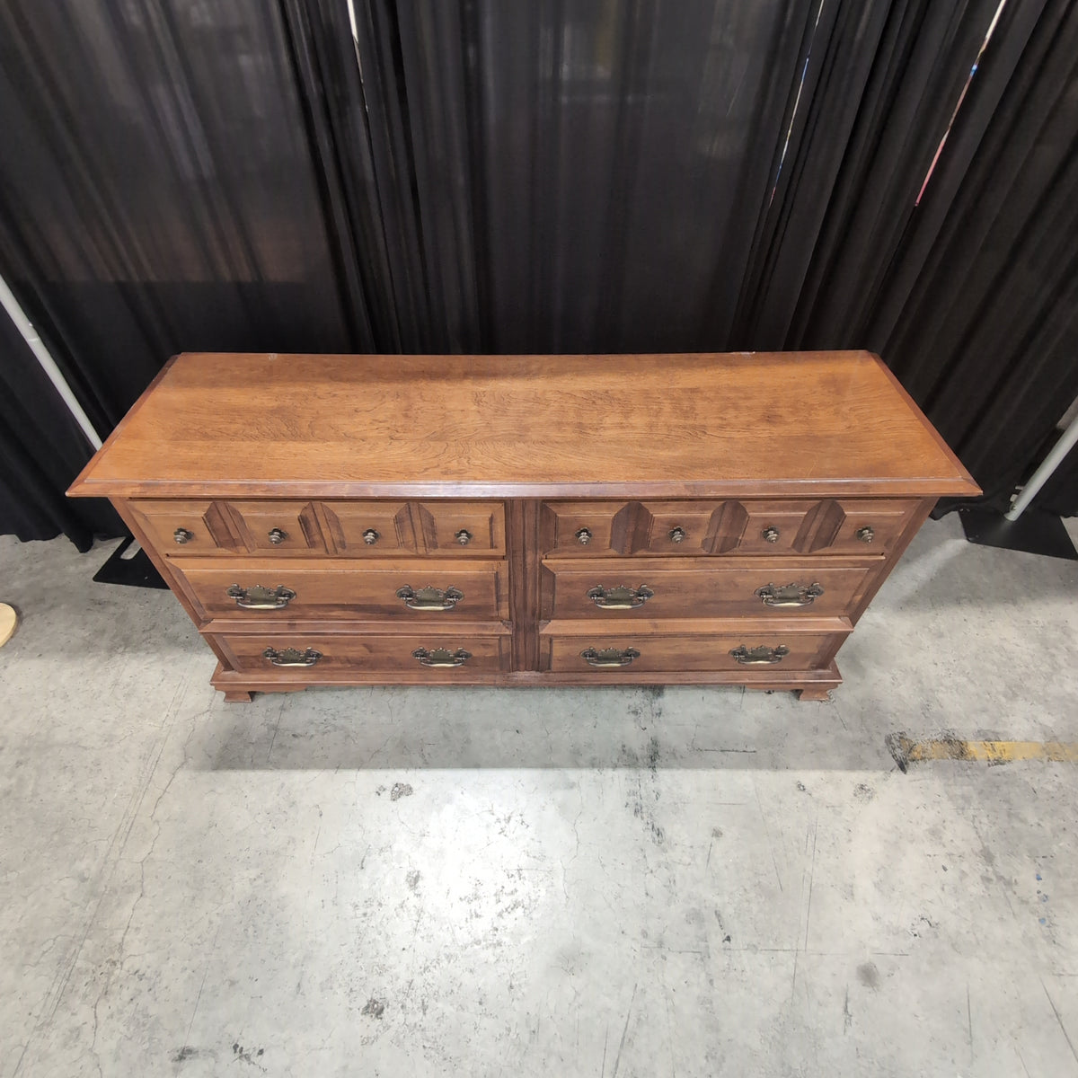 Traditional Brown Wood Dresser with Ornate Hardware