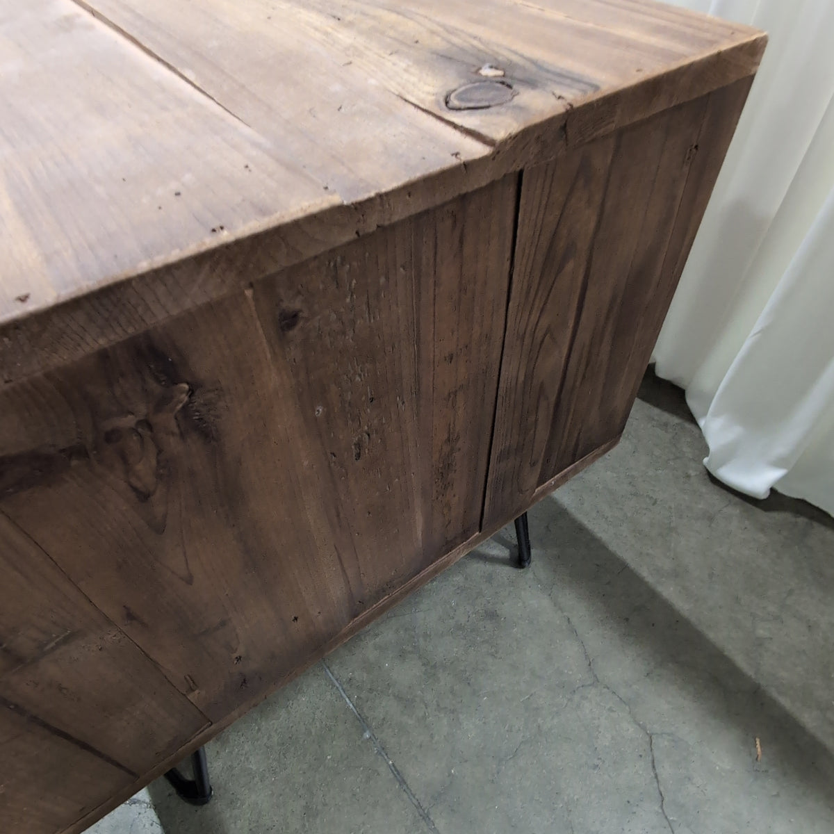 Rustic Wood TV Stand with Hairpin Legs