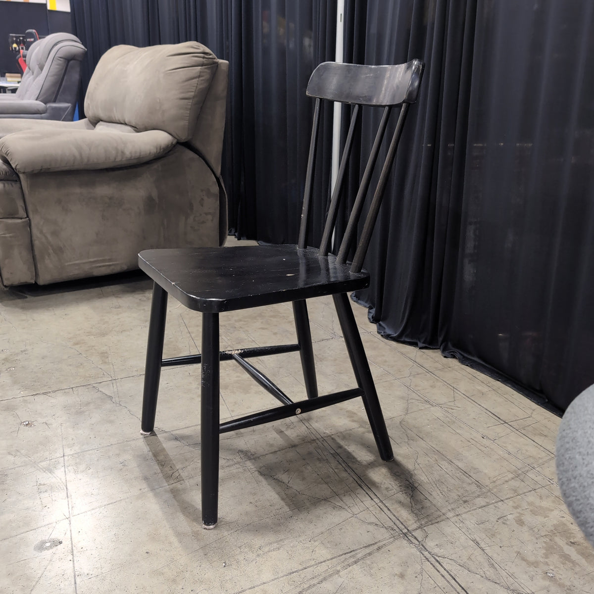 Classic Black Wood Spindle Back Chair