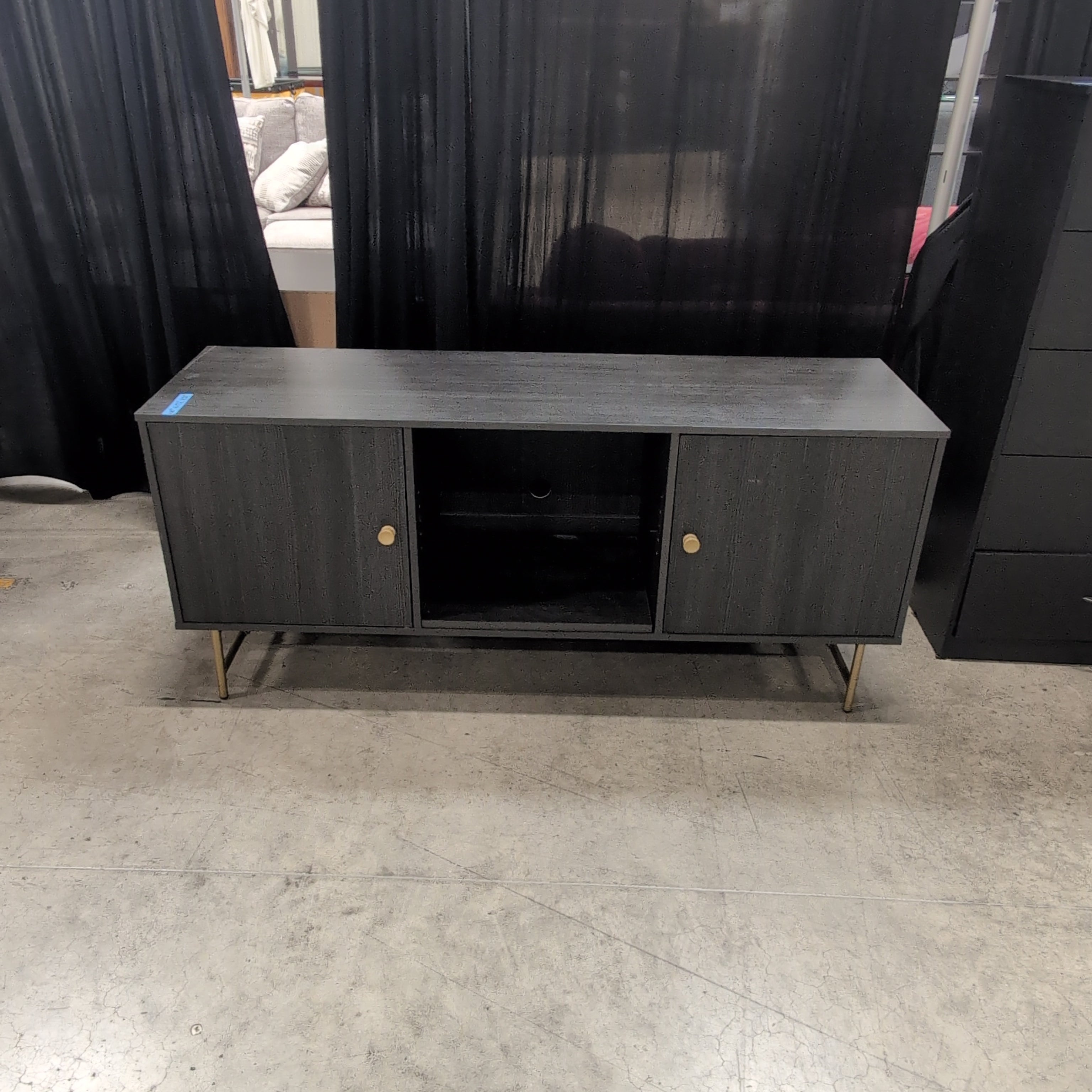 Black Two Door Tv Stand