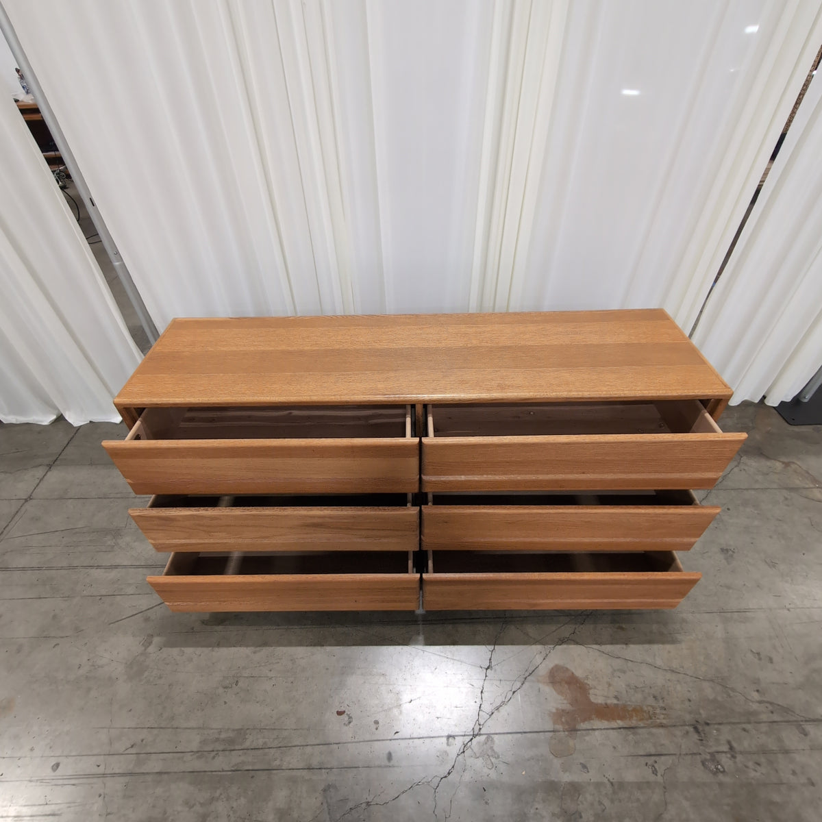 Natural Wood Six-Drawer Dresser in a Clean Design