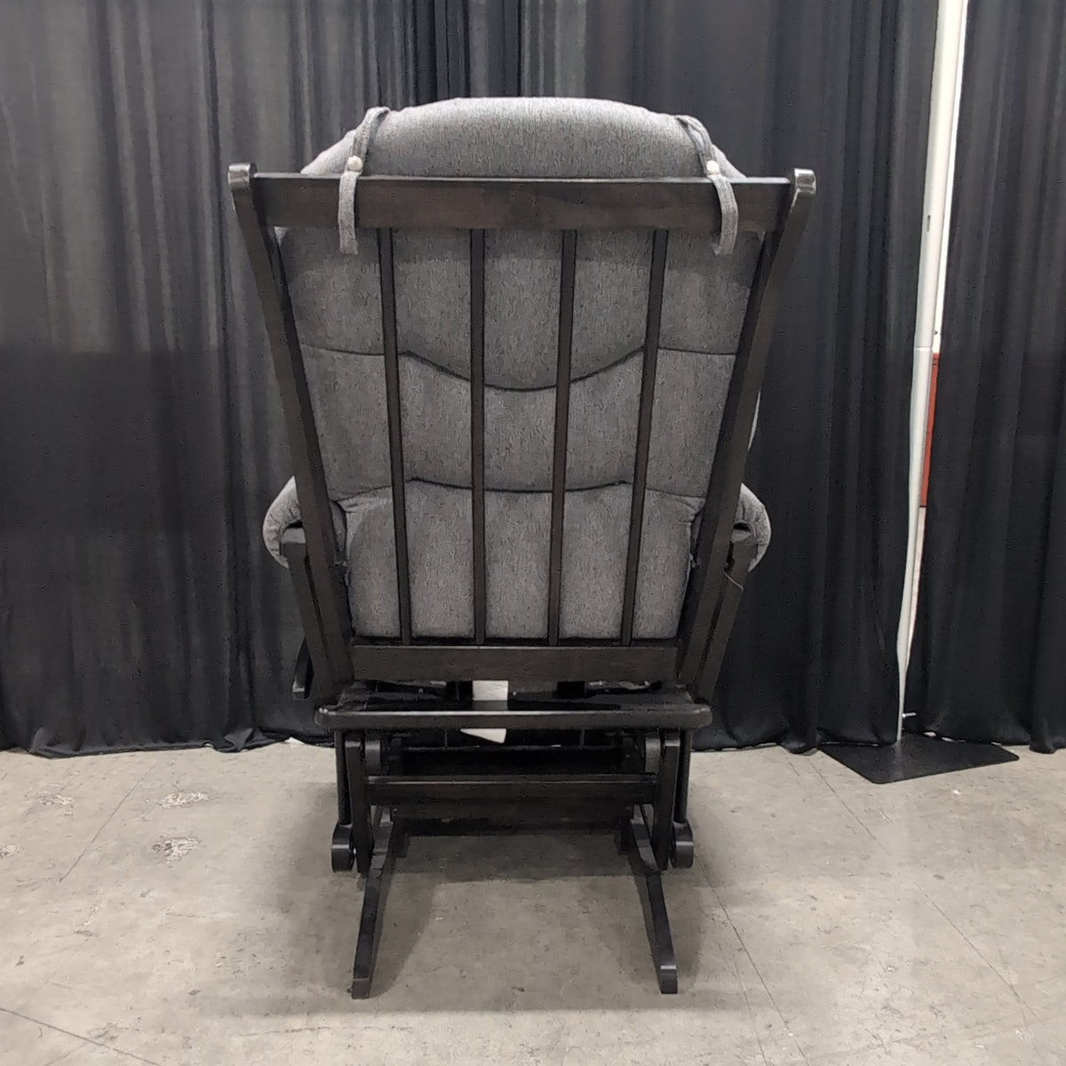 Grey Upholstered Glider Chair with Ottoman