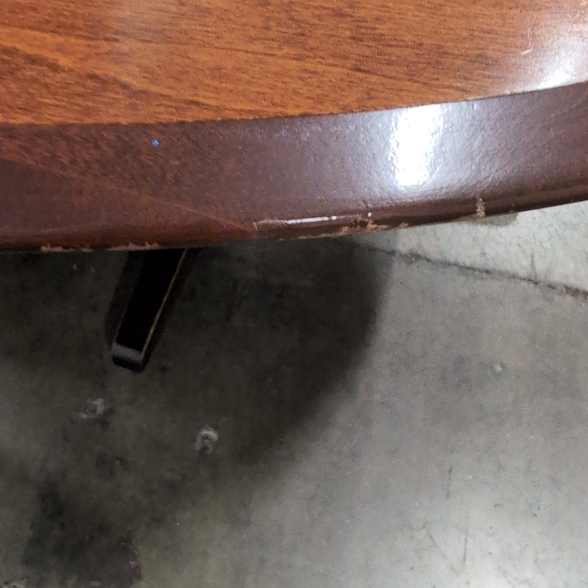 Cherry Tone Oval Wood Dining Table with Center Leaf