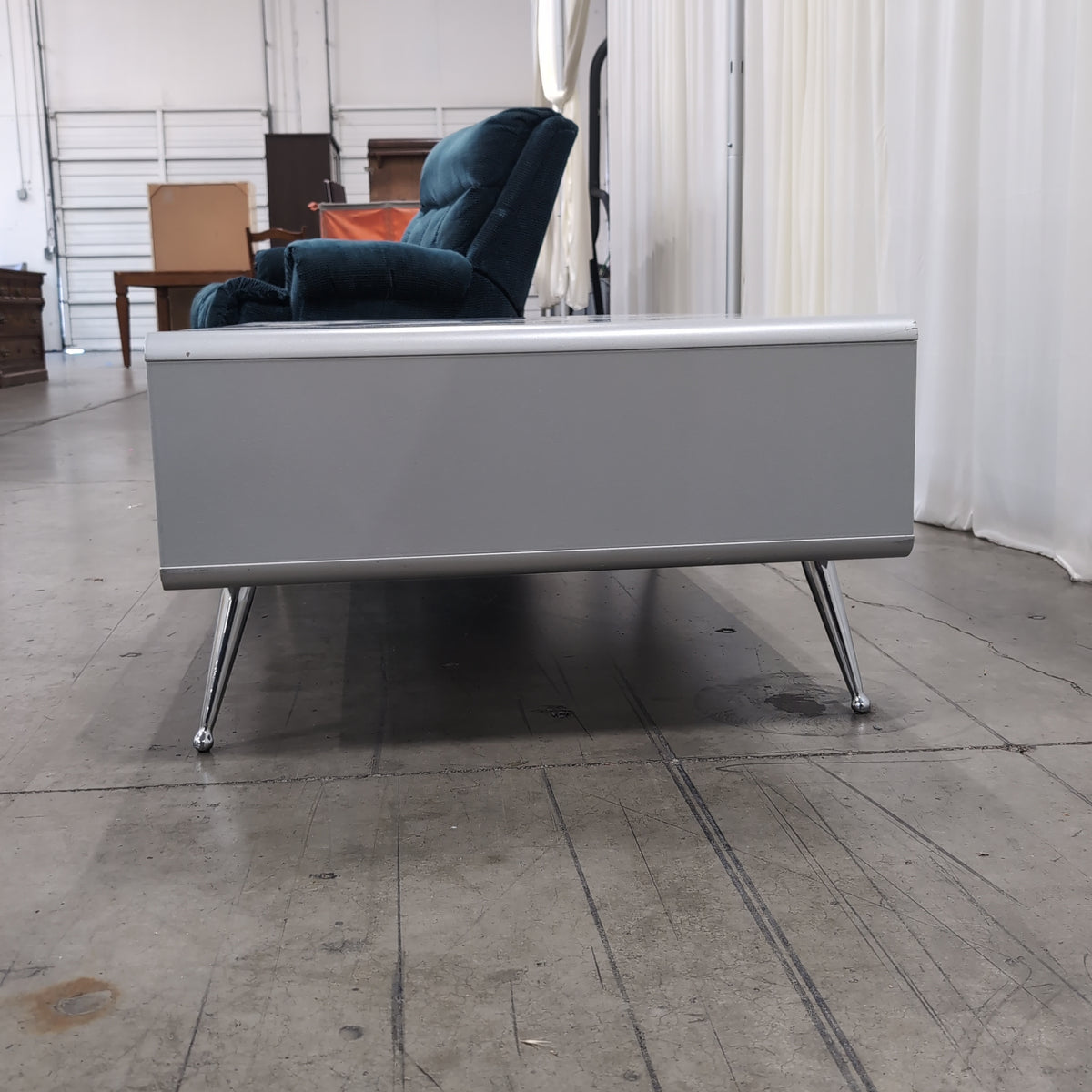 Light Gray Modern Coffee Table with Open Storage