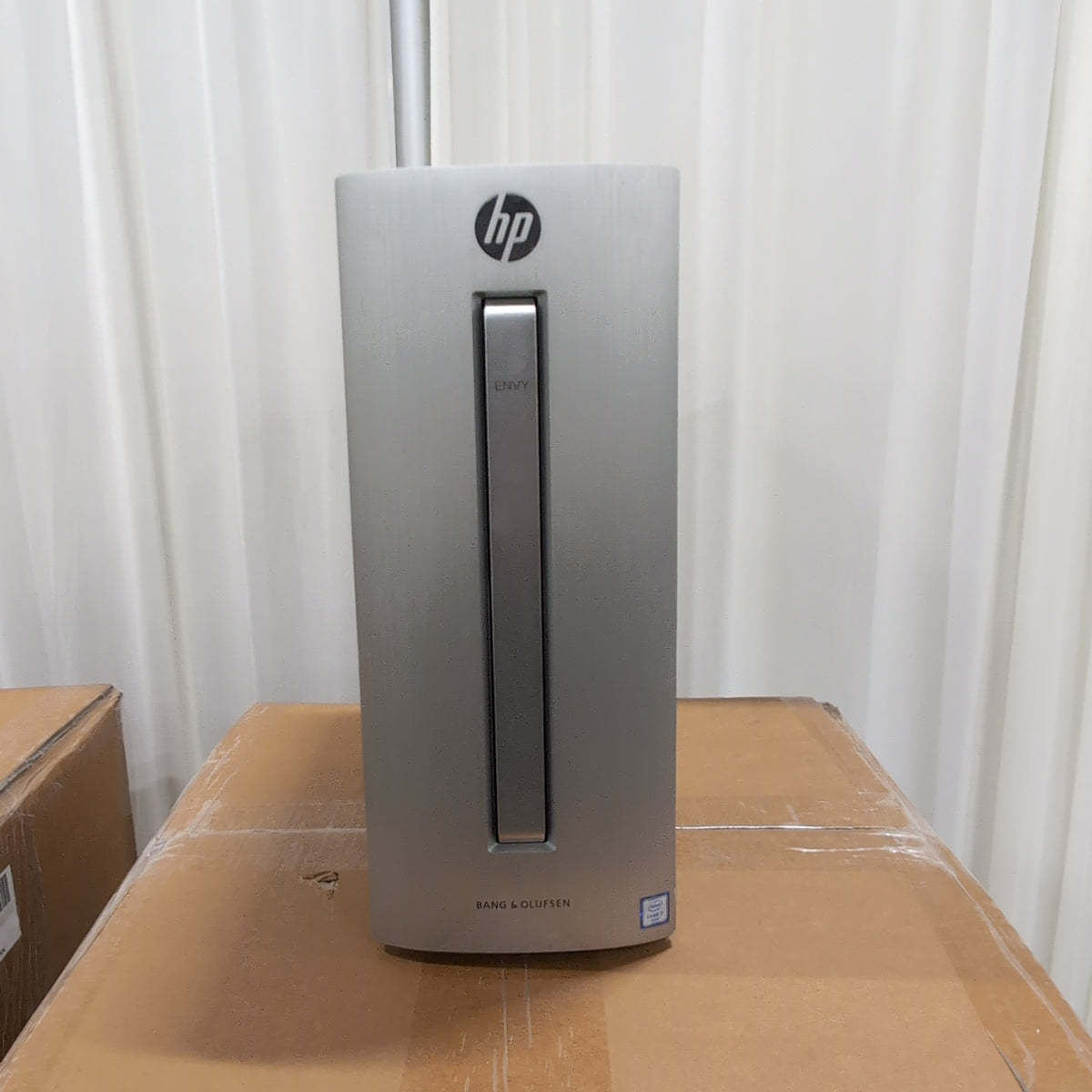 Black Desktop Computer Tower with Cables