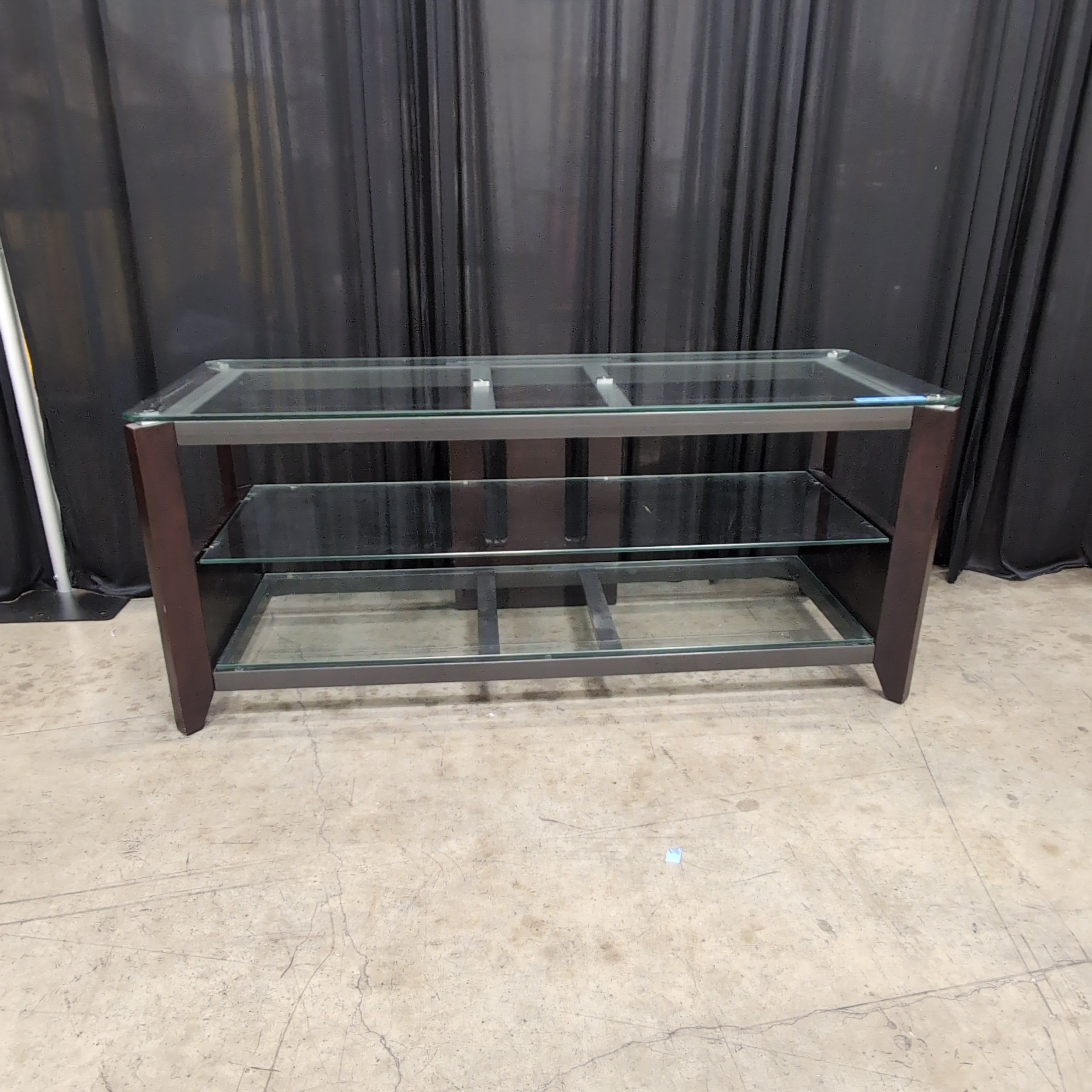 Rectangular Glass Top Coffee Table in Dark Wood