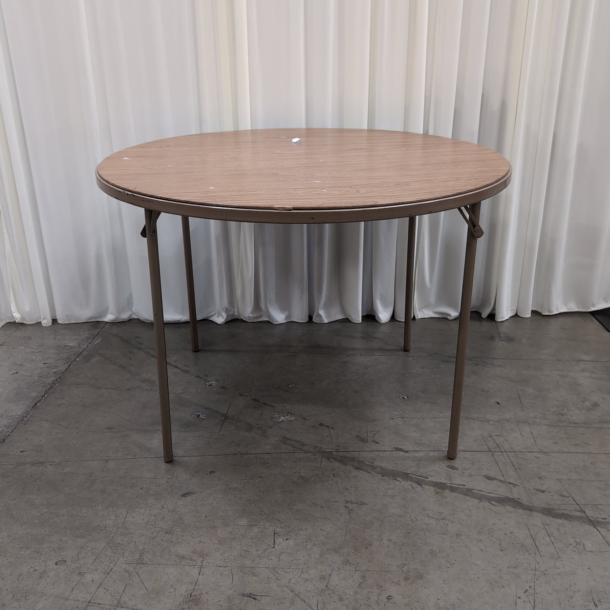 Light Brown Laminate Round Folding Table