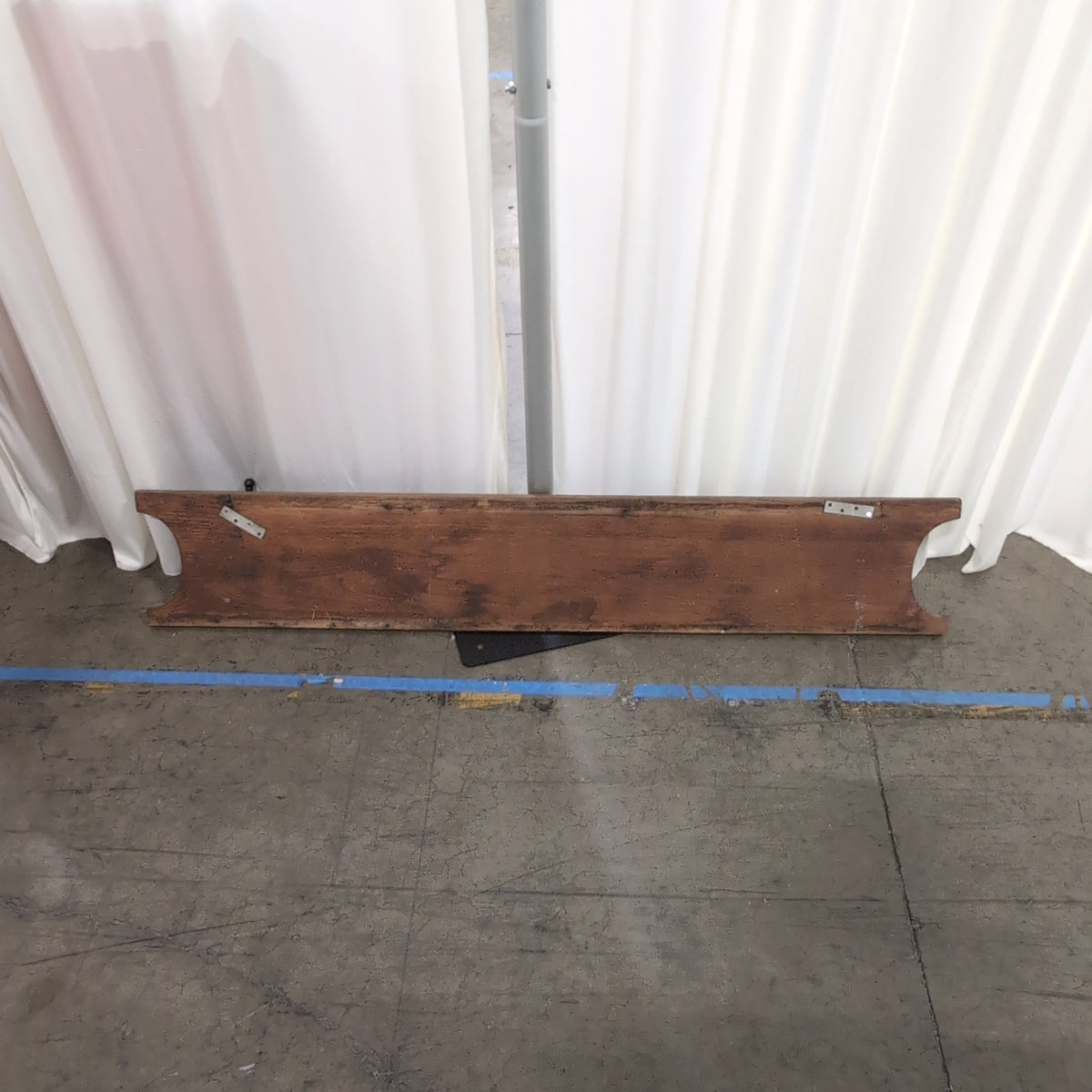 Brown Wood Wall-Mounted Coat Rack with Oval Mirror