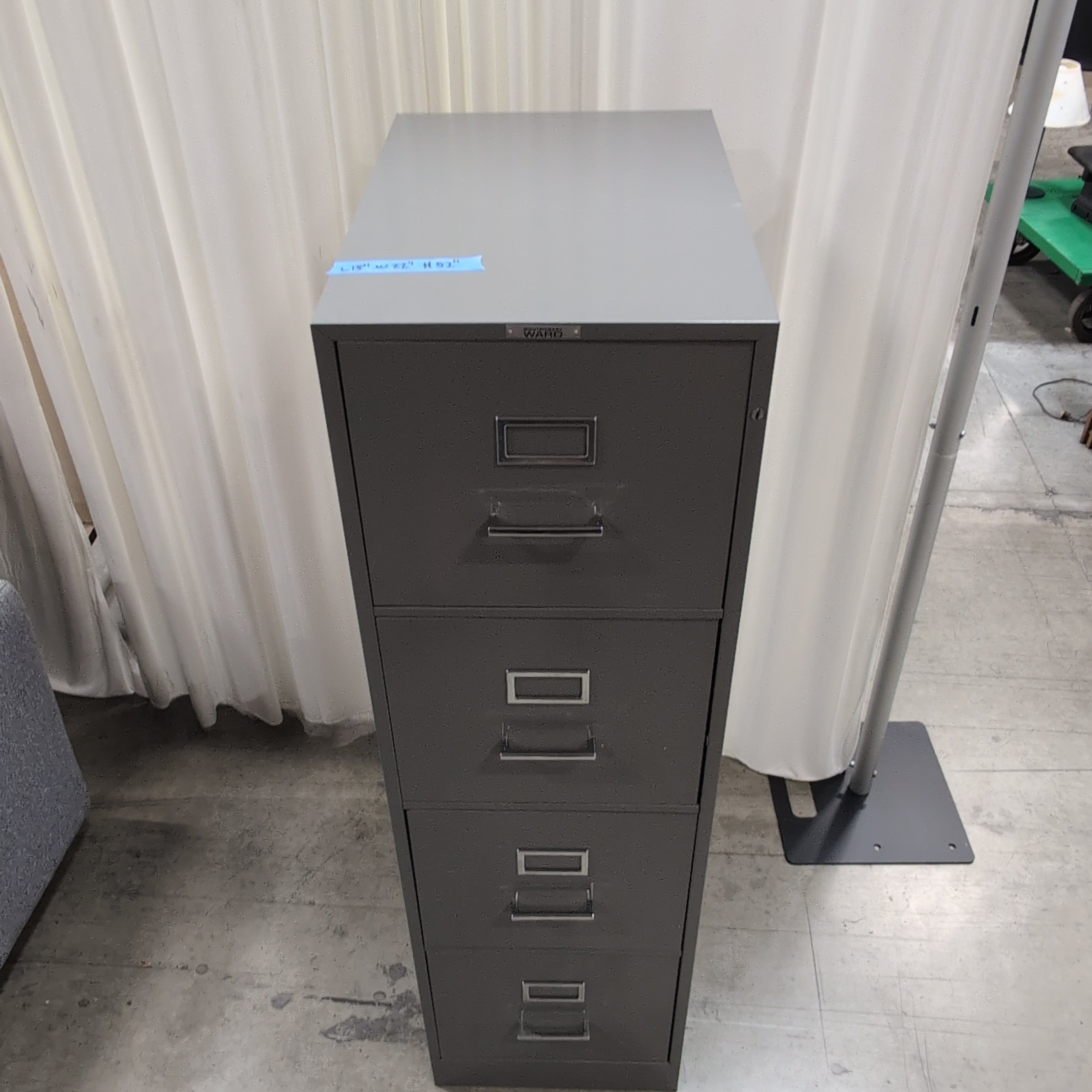Montgomery Ward Grey Four-Drawer Filing Cabinet in Metal