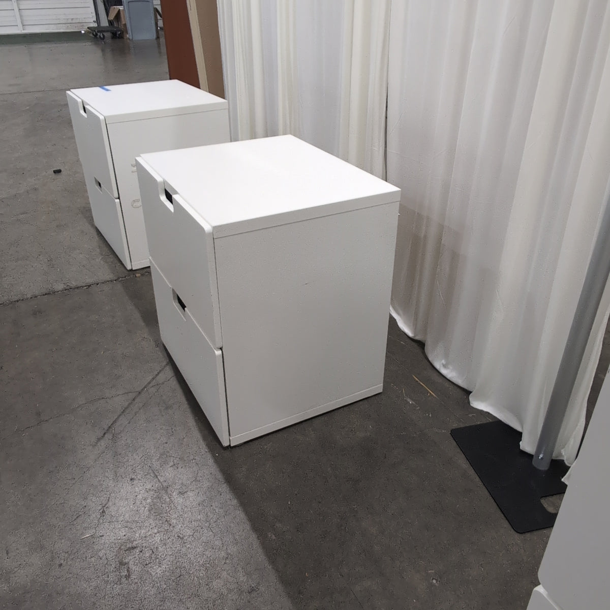 IKEA White Two-Drawer Modular Storage Unit with Recessed Pulls