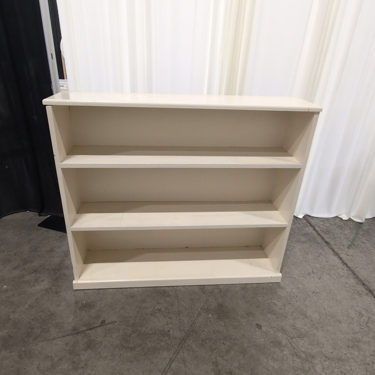 Cream Four-Shelf Storage Bookcase in Painted Wood