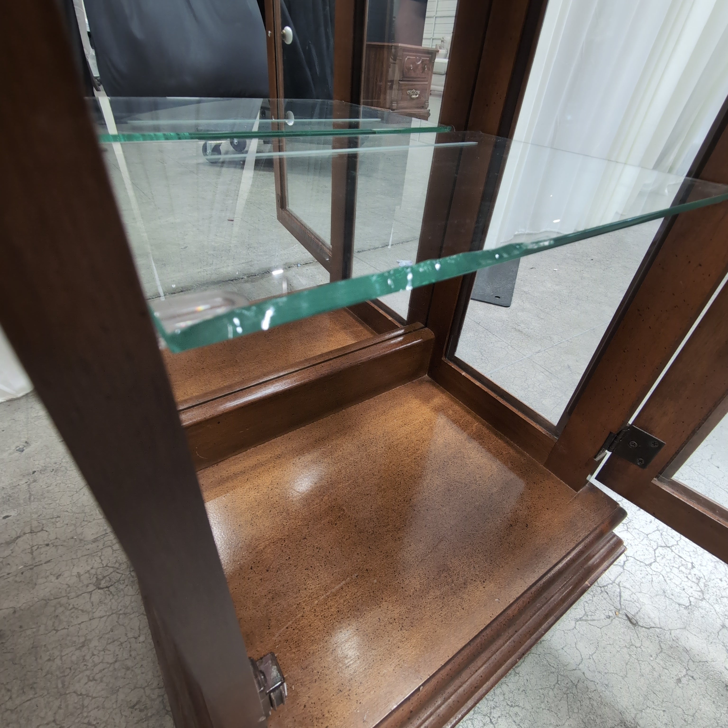 Traditional Dark Wood Two-Section China Cabinet