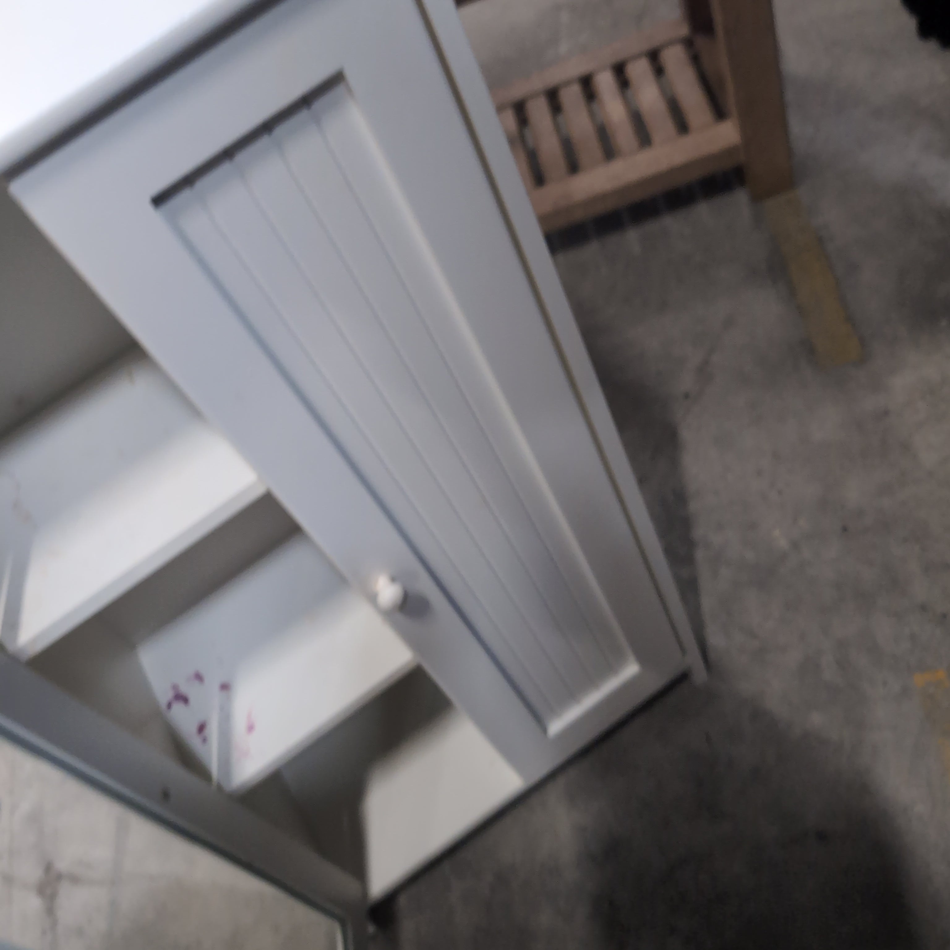 White Wood Storage Cabinet with Glass Door
