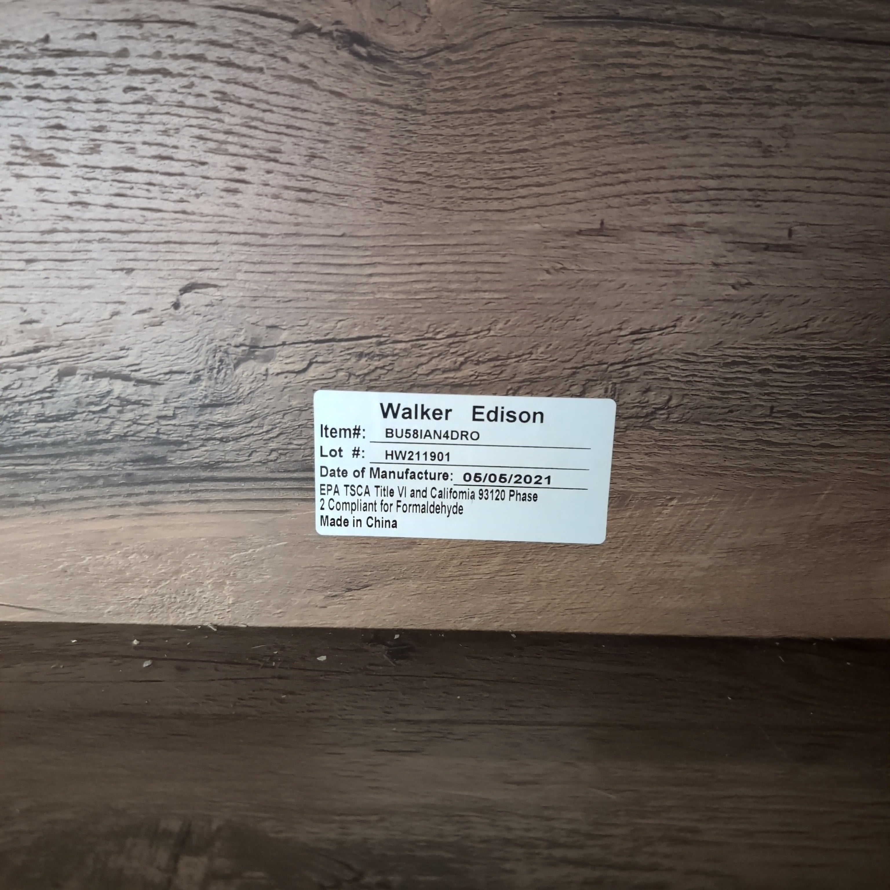 Brown Wood-Look Modern TV Stand with Angled Doors
