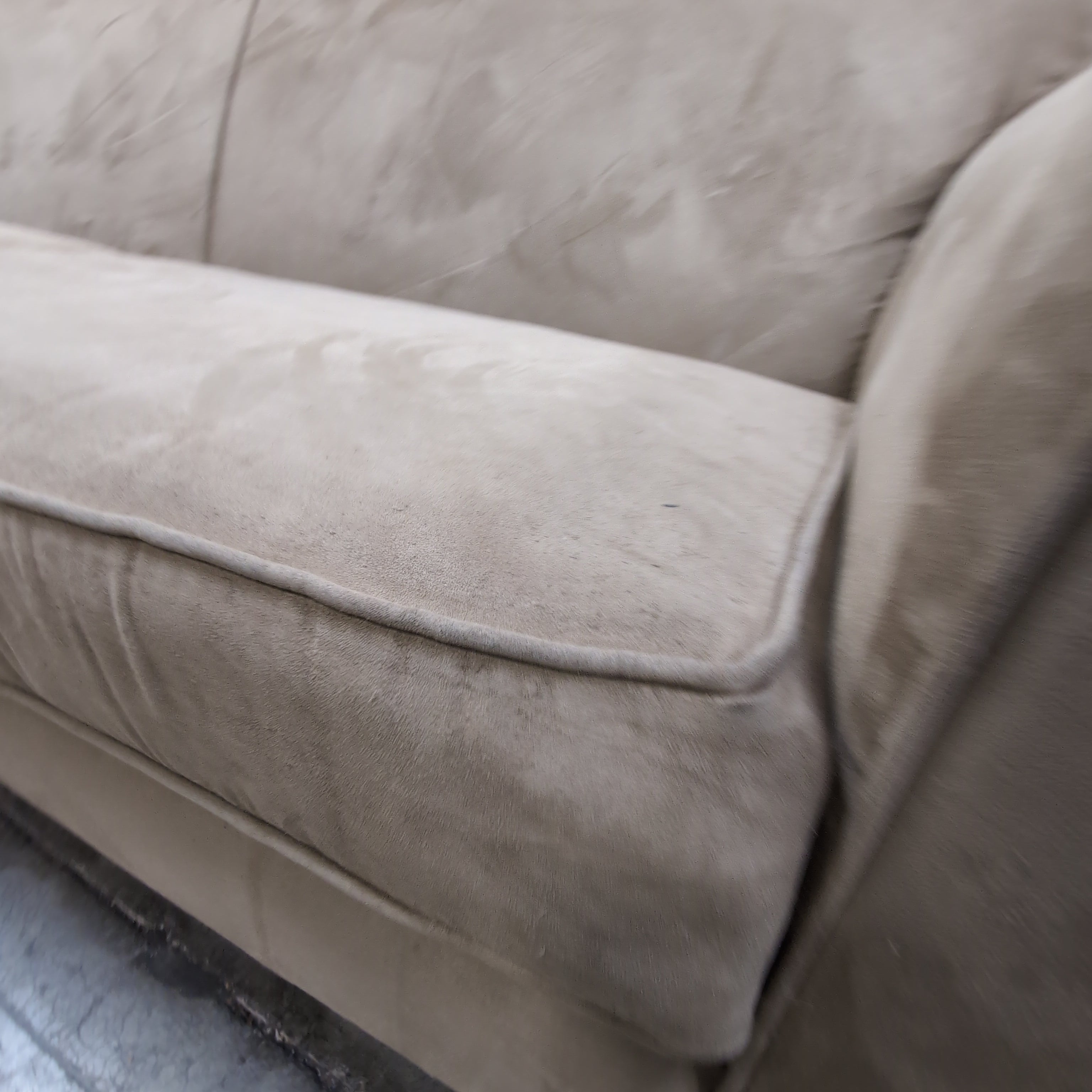 Tan Microfiber Rolled Arm Couch