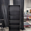 Black Five-Shelf Wood Bookcase