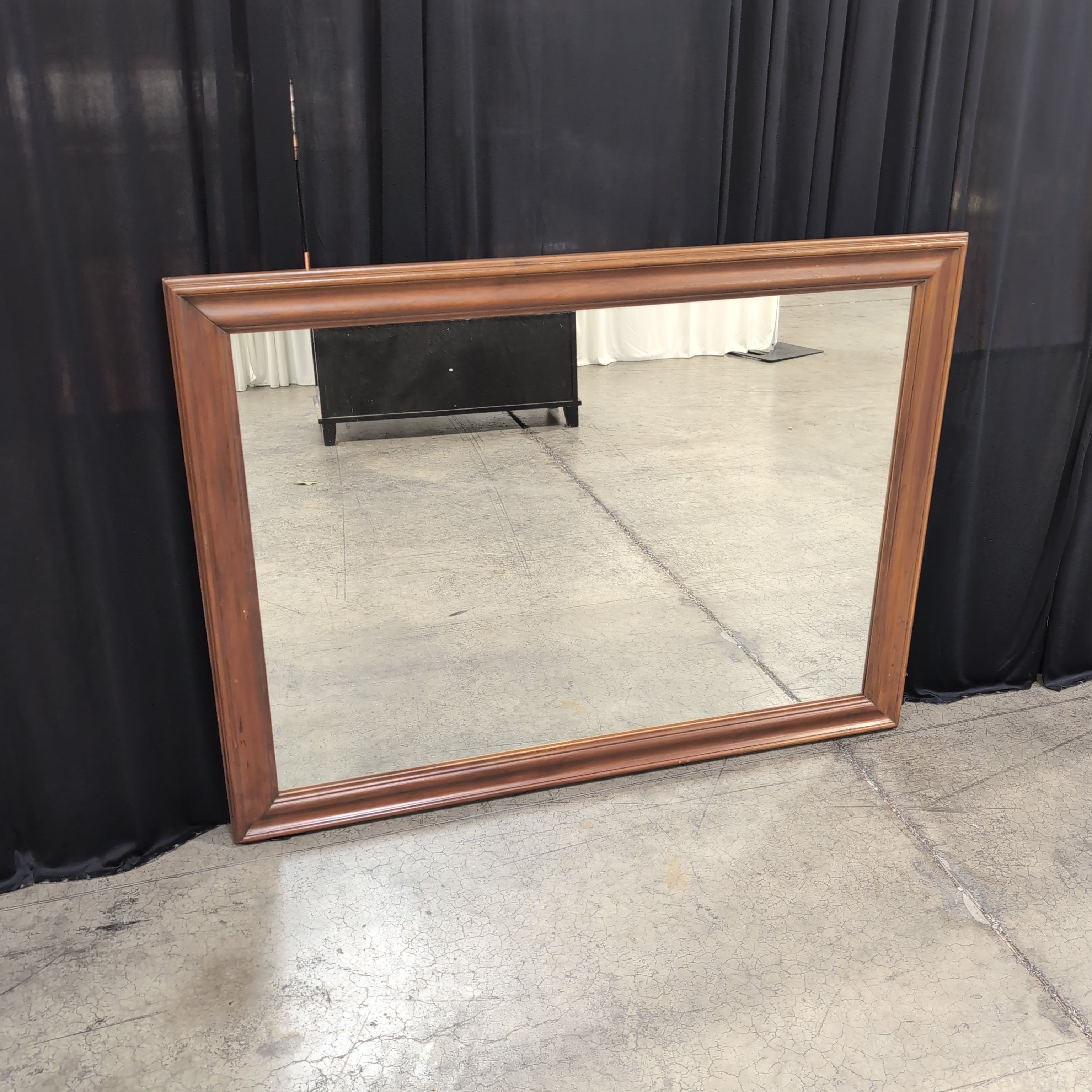 Rectangular Brown Wood Frame Mirror