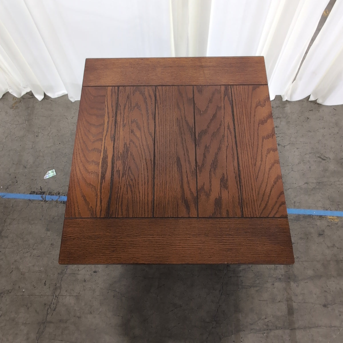 Mission Style Oak Wood End Table with Lower Shelf