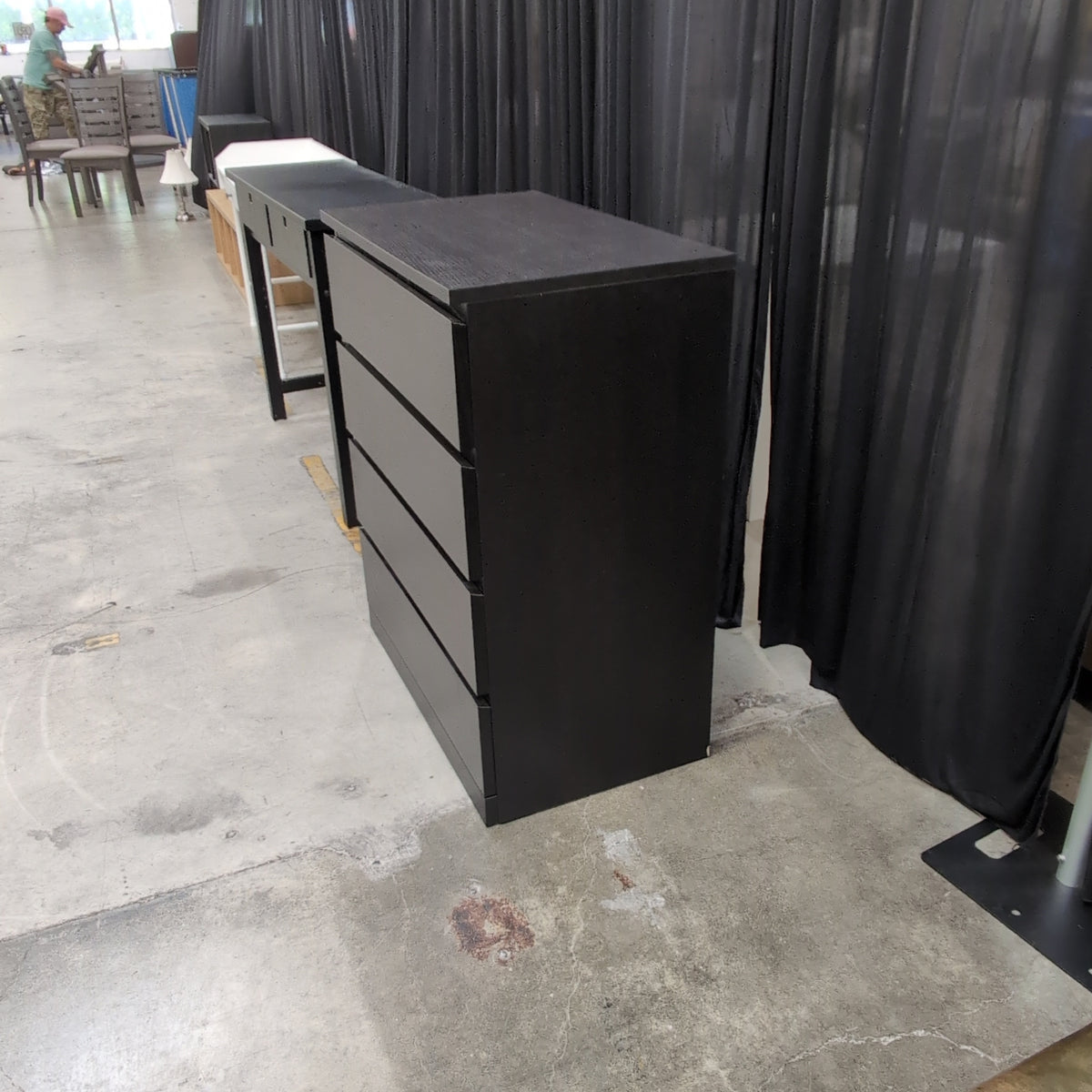 Dark Brown Four-Drawer Dresser in Wood-Look Laminate