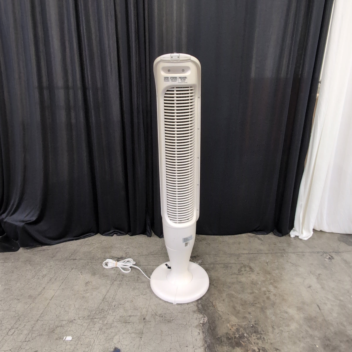 White Plastic Tower Fan with Digital Display