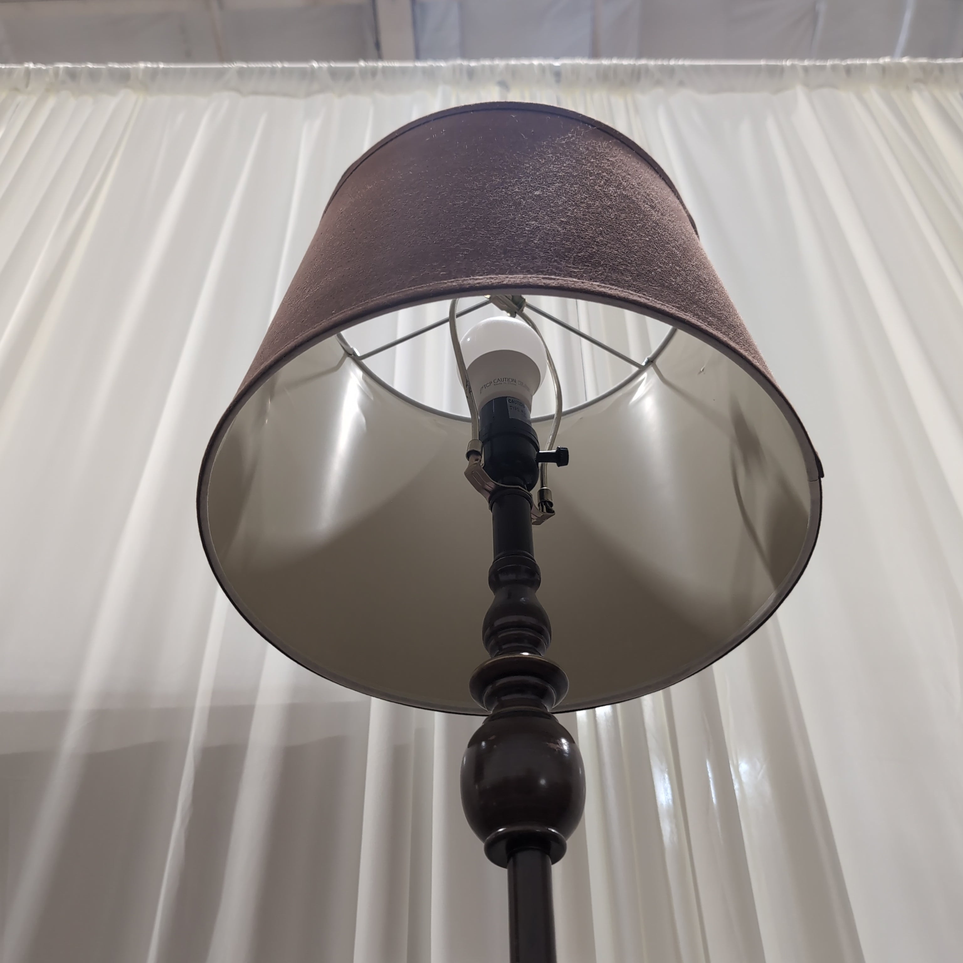 Traditional Dark Bronze Table Lamp with Turned Base