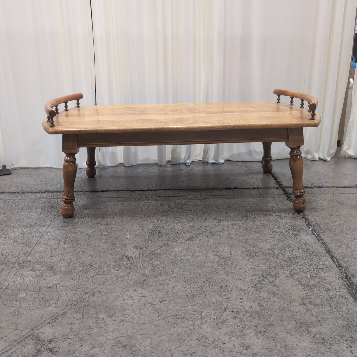 Natural Wood Coffee Table with Raised Edges