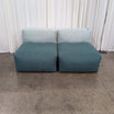 Pair of Two-Tone Green Fabric Modular Seat with Backrest