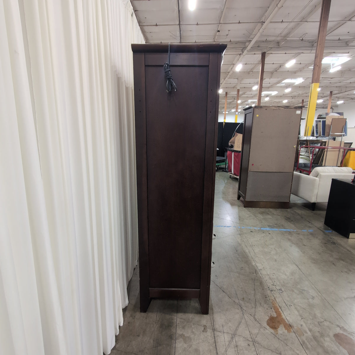 Dark Wood Display Bookcase with Glass Shelves
