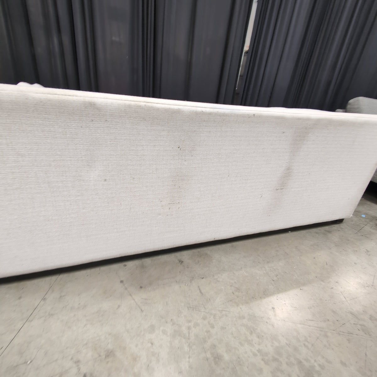 Contemporary Light Beige Track Arm Couch in Fabric