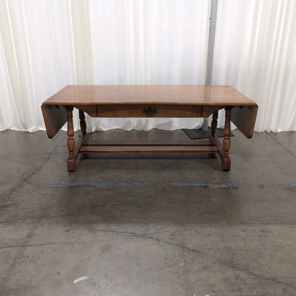 Traditional Medium Brown Wood Coffee Table with Drop Leaves