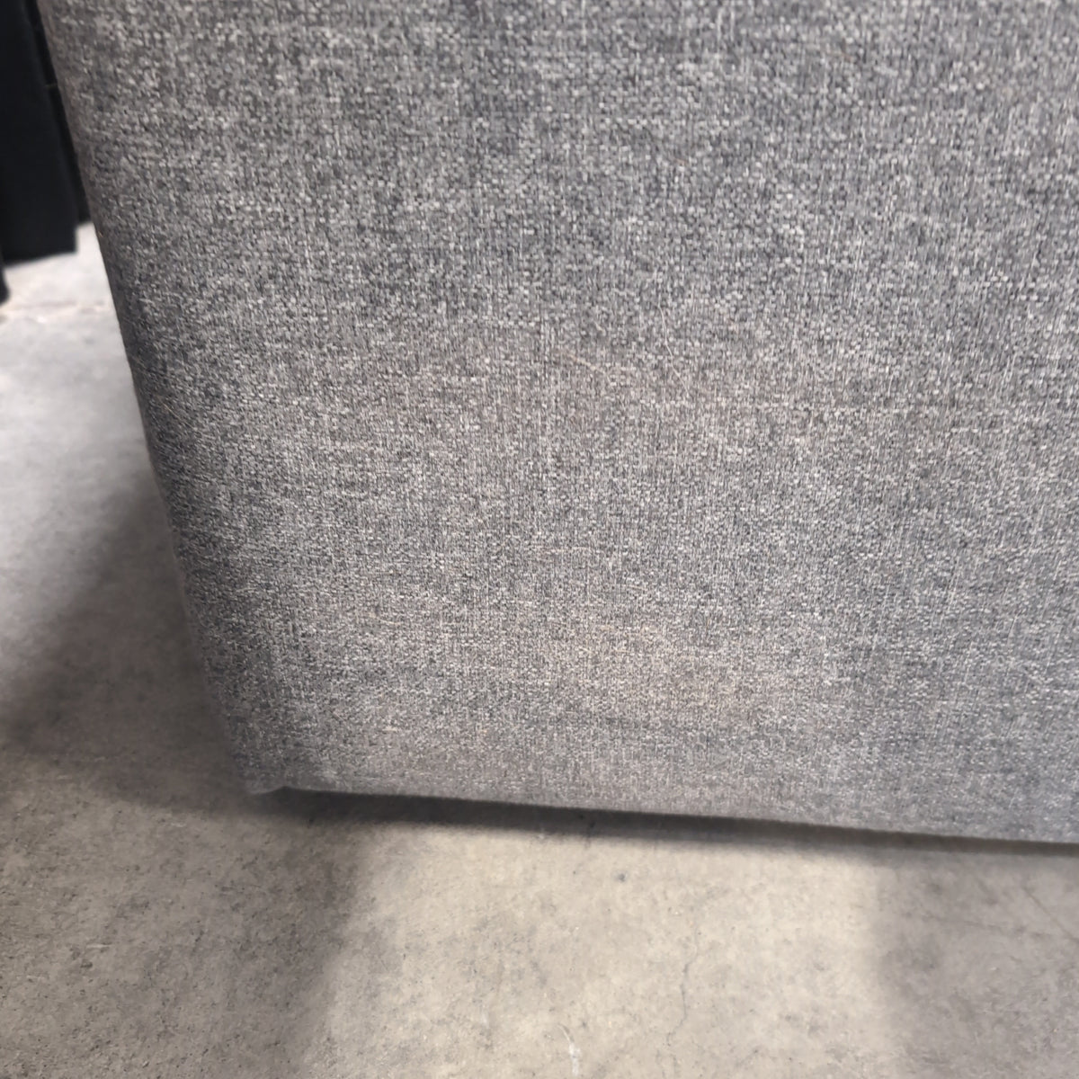 Gray Fabric L-Shaped Sectional Couch with Track Arms