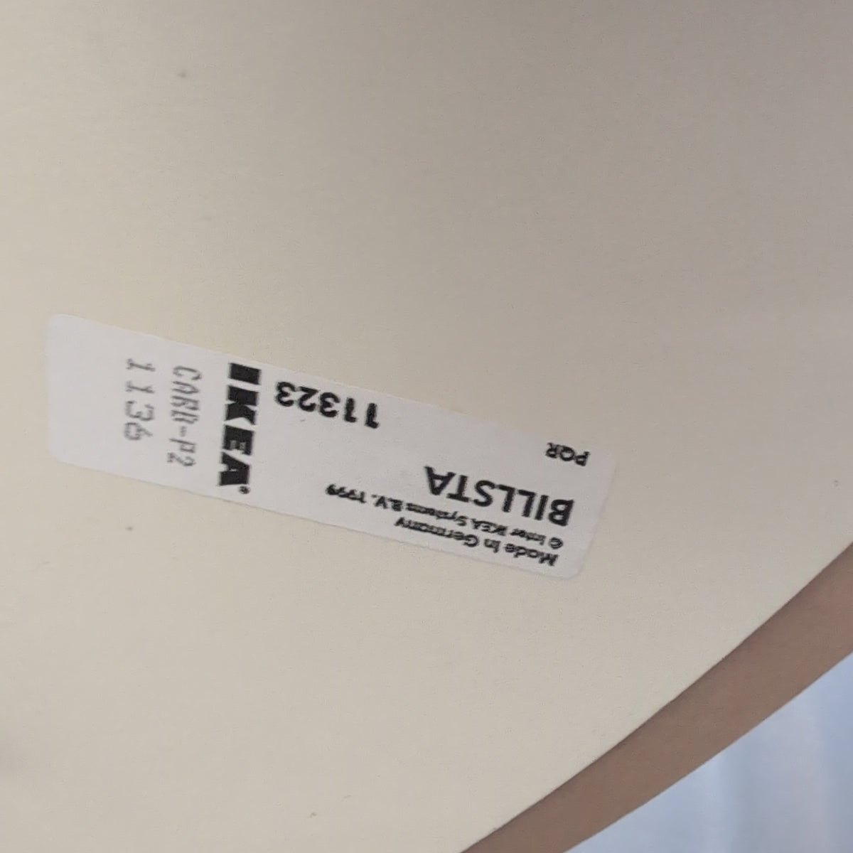 Cream Laminate Round Pub Table with Metal Pedestal Base