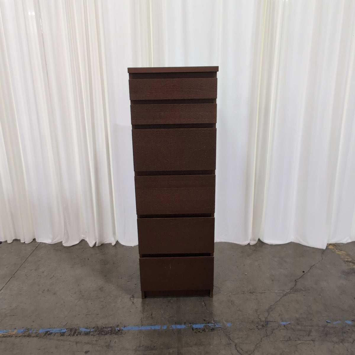 Cherry Finish Tall Wood Dresser