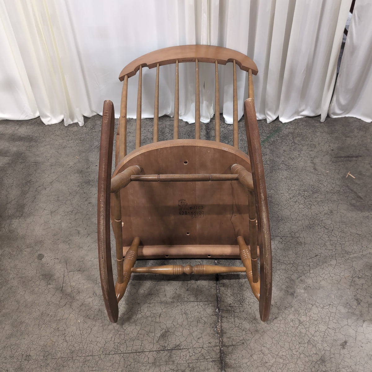 Authentic Furniture Products Traditional Spindle Back Rocking Chair in Brown Wood