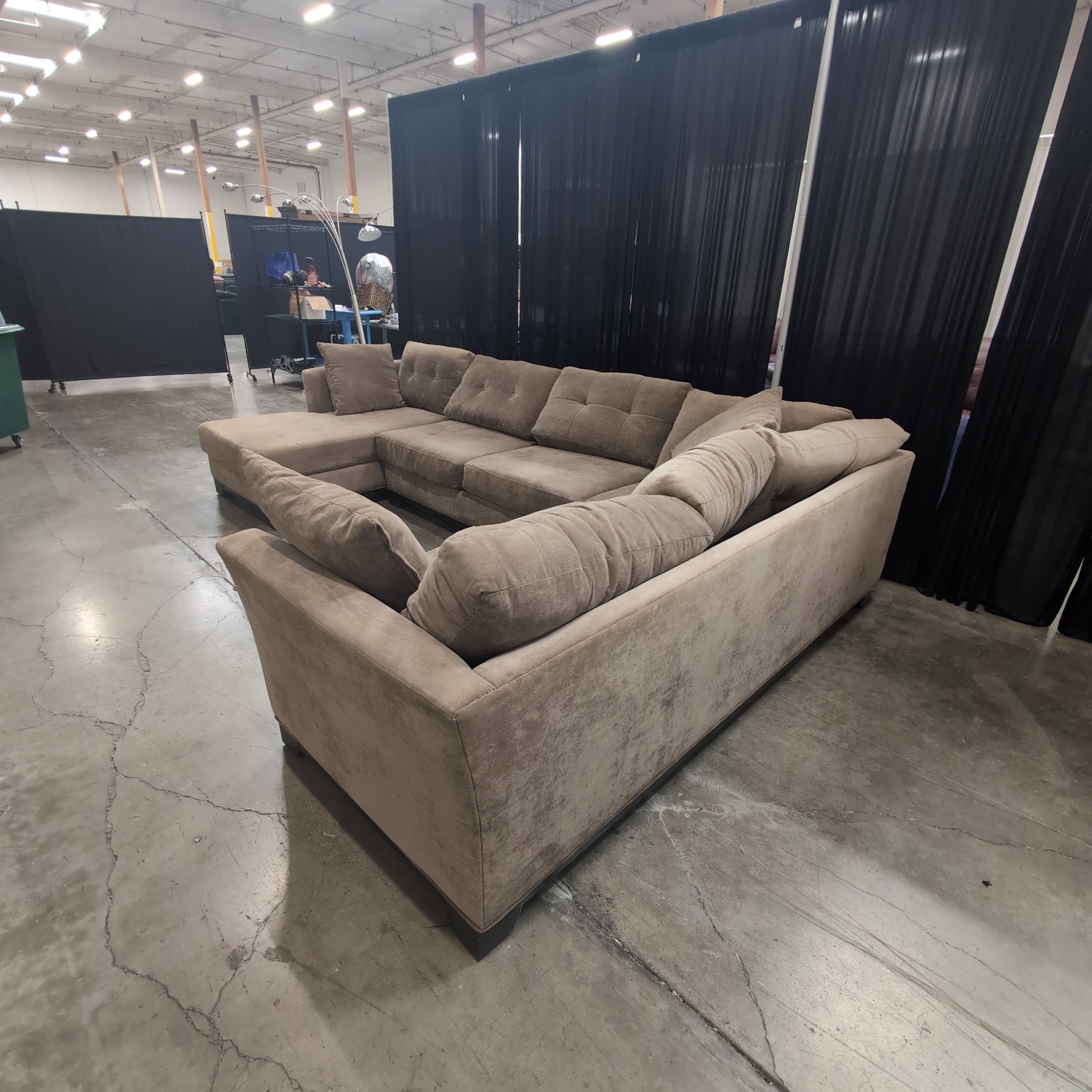 Brown Upholstered Sectional Couch