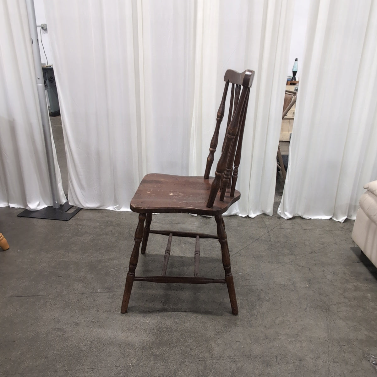 Traditional Brown Spindle Back Wood Chair