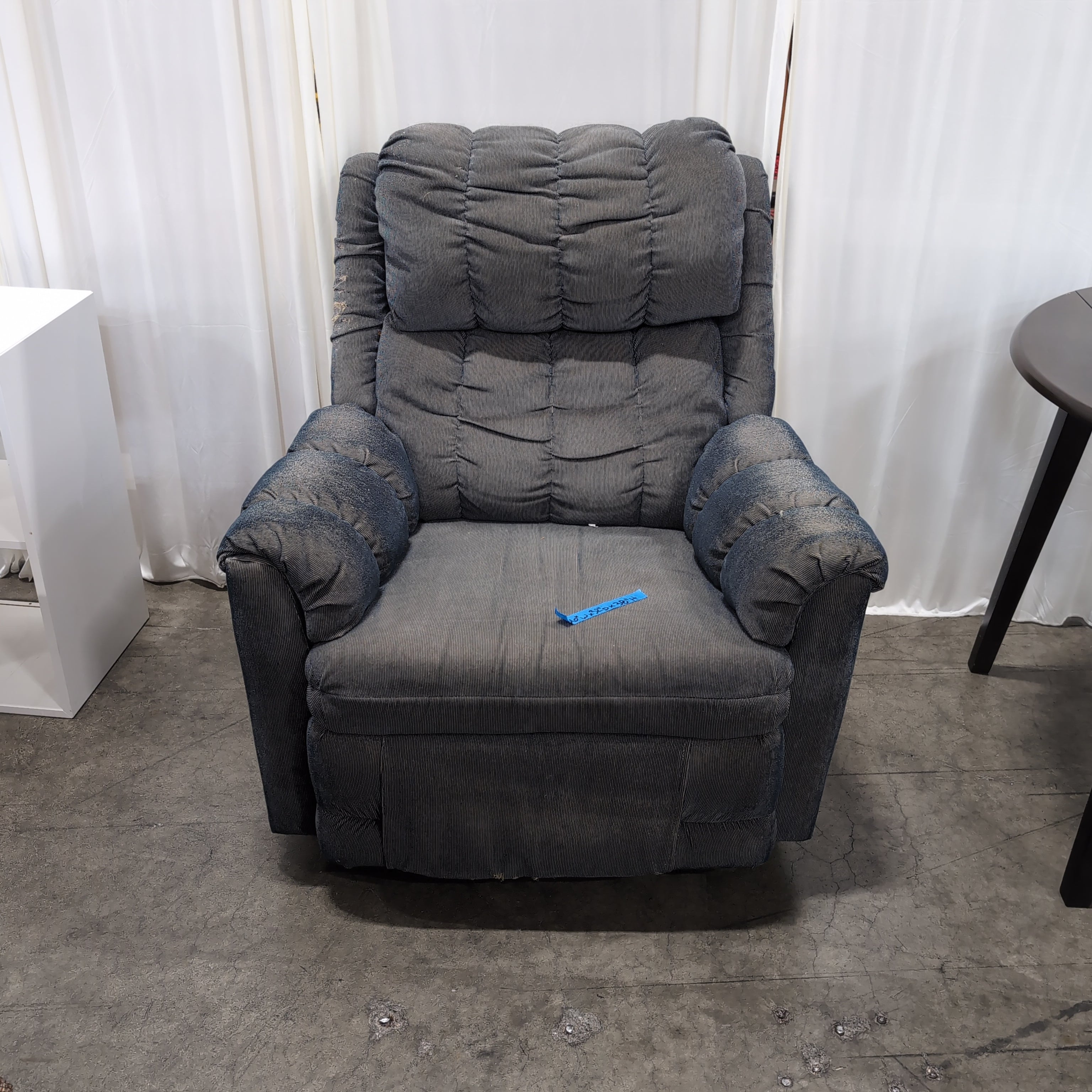 Padded Dark Gray Corduroy Recliner
